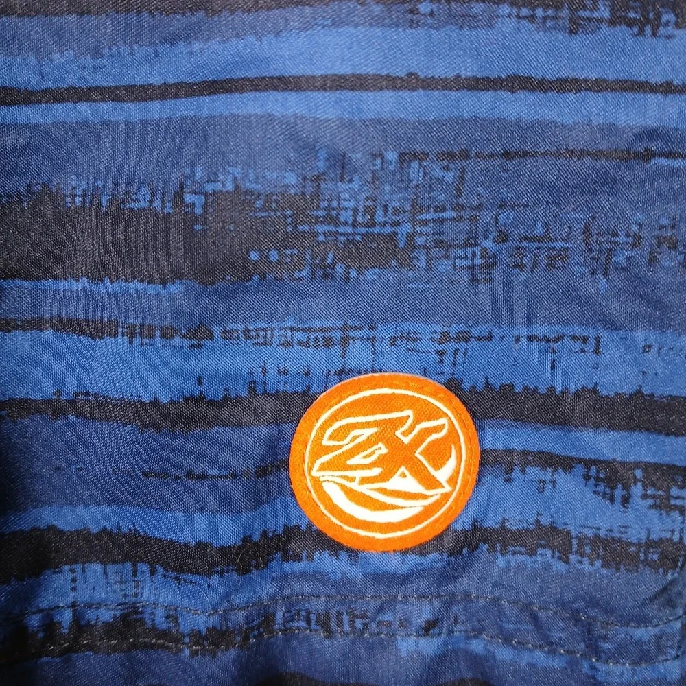 ZeroXposur Men's Blue Orange‎ Sharks Lined Drawstring Beach Swim Shorts XL 18/20